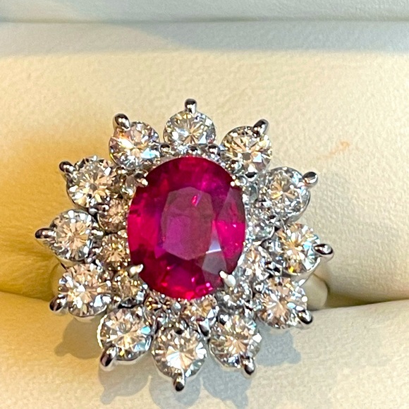 Estate Ruby Diamond Ring - Picture 1 of 5